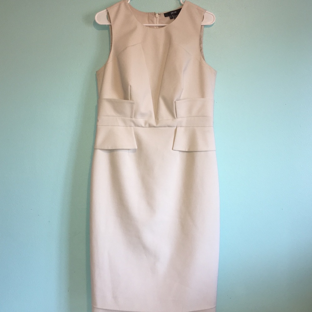 Cream pencil skirt dress